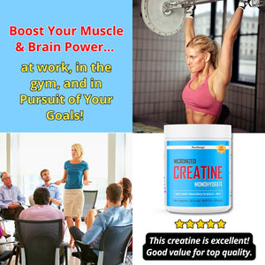 Pure Creatine Monohydrate Powder - Micronized & Unflavored