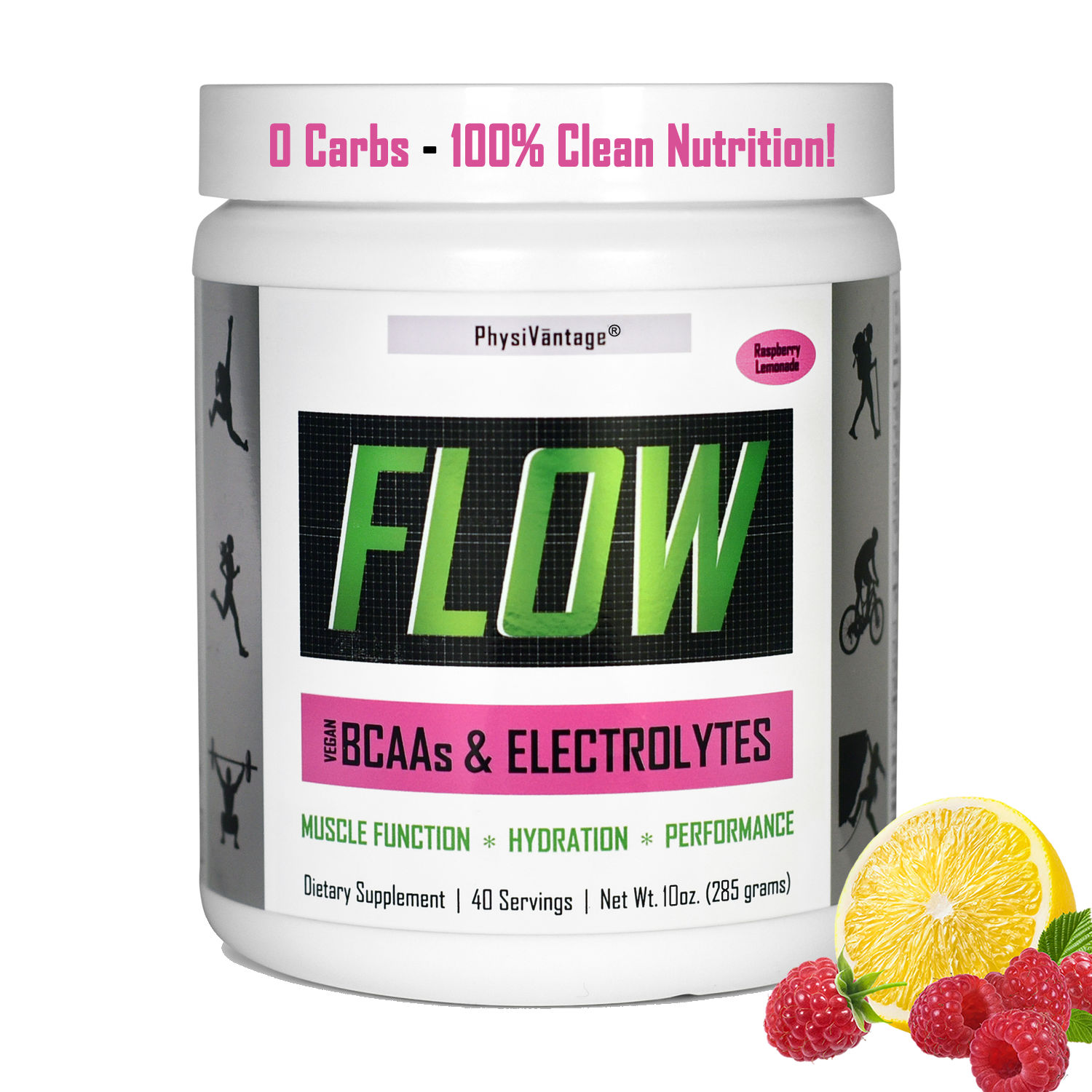 "FLOW" Electrolyte Powder (with 300mg of Potassium & Plant-Based BCAAs)