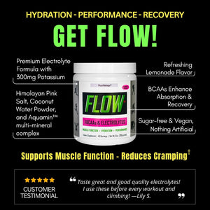 "FLOW" Electrolyte Powder (300mg of Potassium & Plant-Based BCAAs)